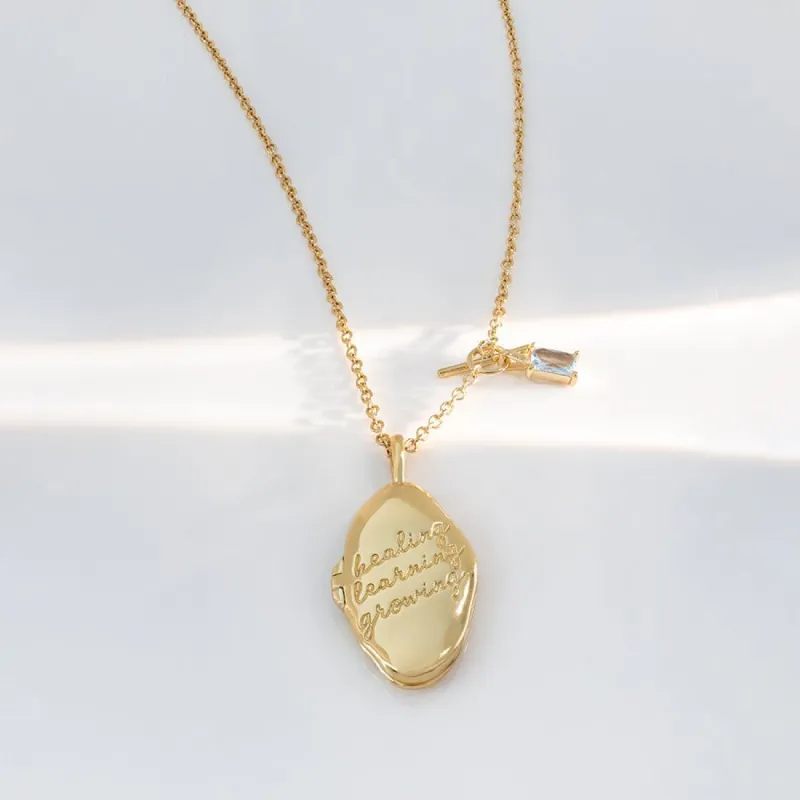Healing Gold Mantra Locket Necklace sold by Wanderlust and Co