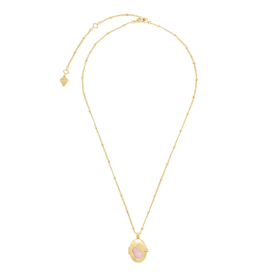 Healing Rose Quartz Gold Locket Necklace sold by Wanderlust and Co product image thumbnail 4