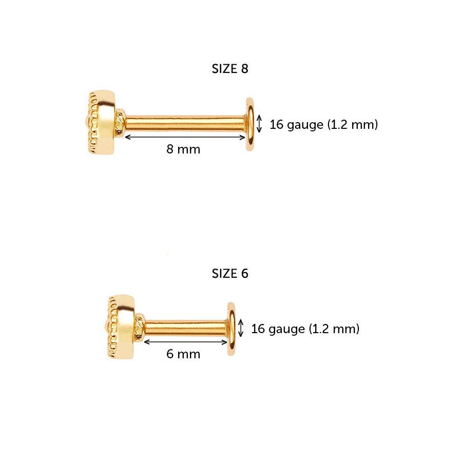 Circle Diamante Gold Flat Back Earring sold by Wanderlust and Co product image thumbnail 5