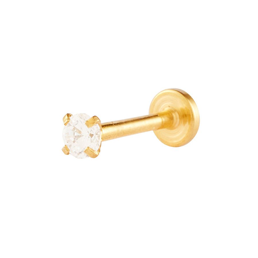 Classic Diamante Gold Flat Back Earring sold by Wanderlust and Co product image thumbnail 6
