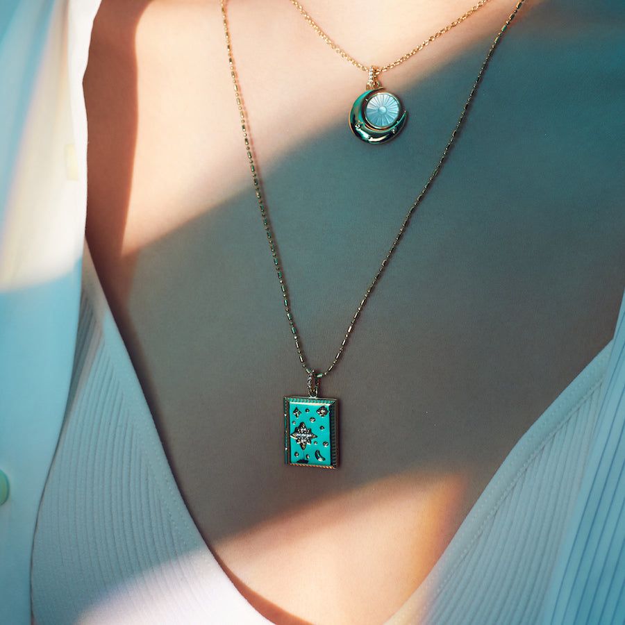 Fly Me To The Moon Gold Locket Necklace sold by Wanderlust and Co product image thumbnail 3