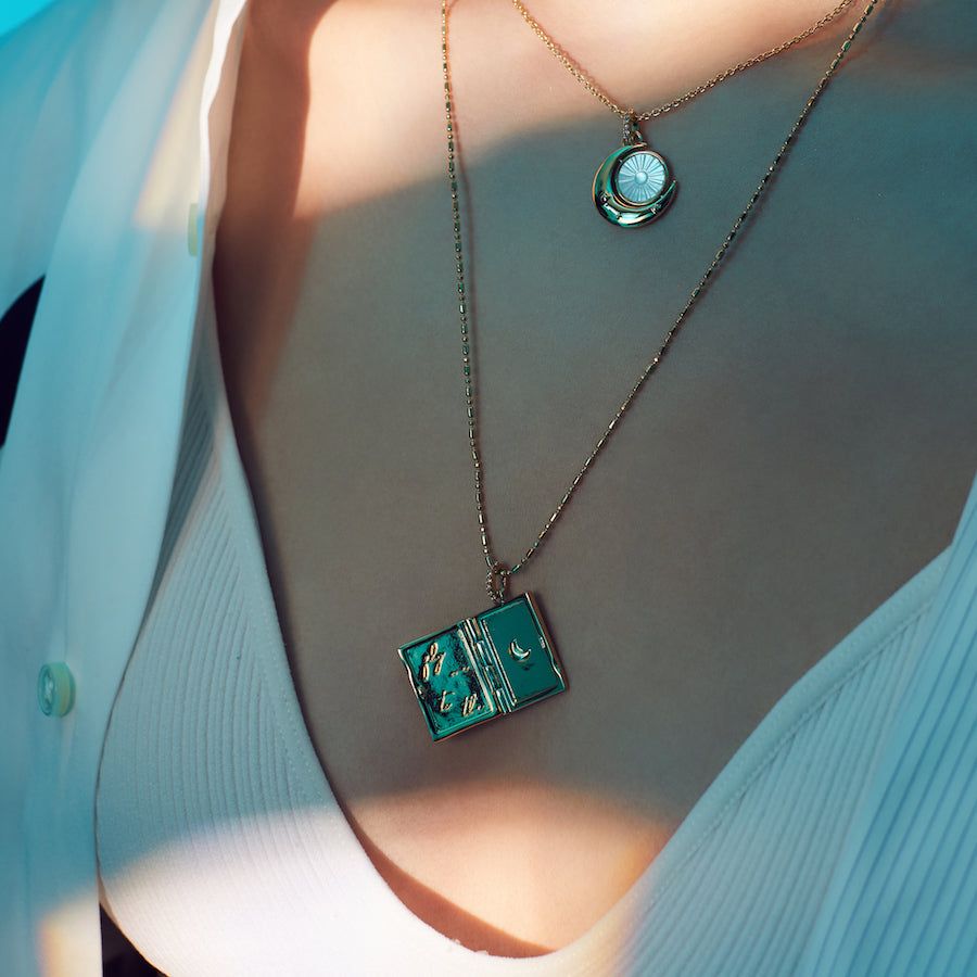 Fly Me To The Moon Gold Locket Necklace sold by Wanderlust and Co product image thumbnail 2