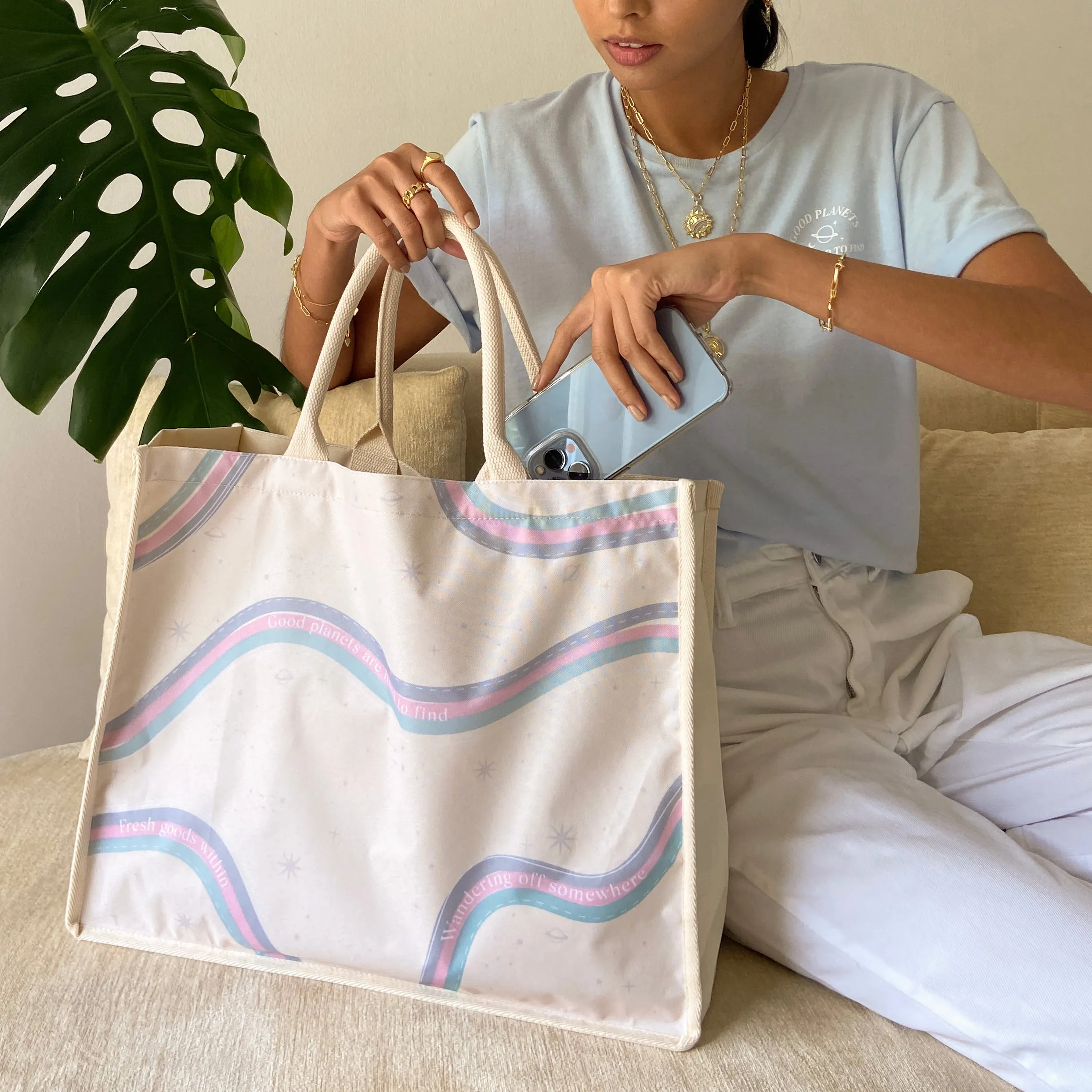 Good Planets Are Hard To Find Beige Tote Bag sold by Wanderlust and Co product image thumbnail 3