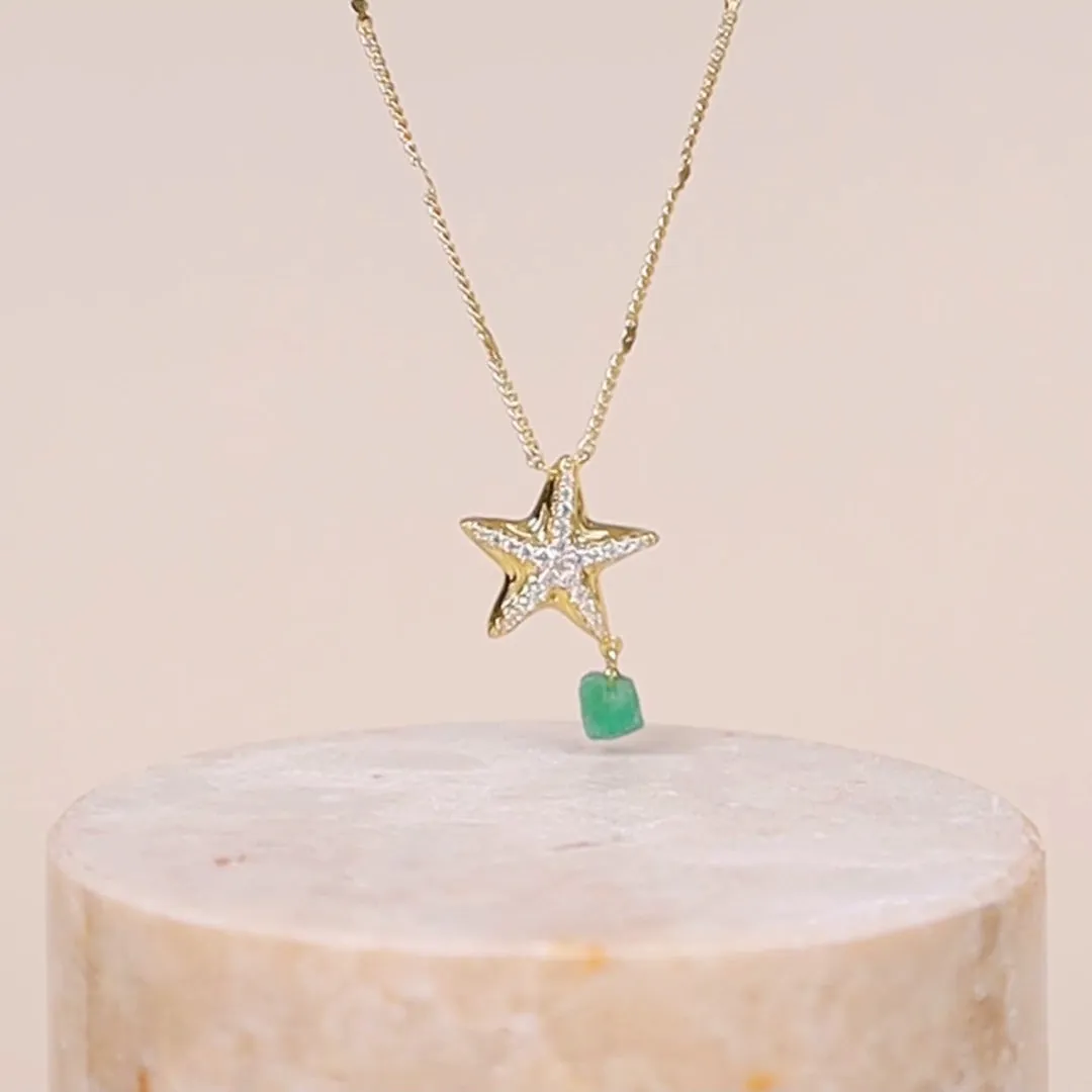 Starfish Aventurine Gold Necklace sold by Wanderlust and Co product image thumbnail 3
