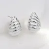 Teardrop Seashell Silver 20mm Stud Earrings sold by Wanderlust and Co