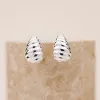 Teardrop Seashell Silver 20mm Stud Earrings sold by Wanderlust and Co