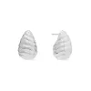 Teardrop Seashell Silver 20mm Stud Earrings sold by Wanderlust and Co