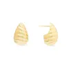 Teardrop Seashell Gold 20mm Stud Earrings sold by Wanderlust and Co