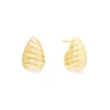 Teardrop Seashell Gold 20mm Stud Earrings sold by Wanderlust and Co