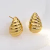 Teardrop Seashell Gold 20mm Stud Earrings sold by Wanderlust and Co