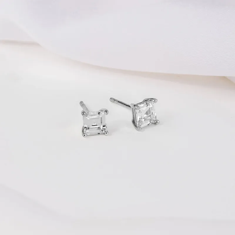 Princess Silver Stud Earrings sold by Wanderlust and Co