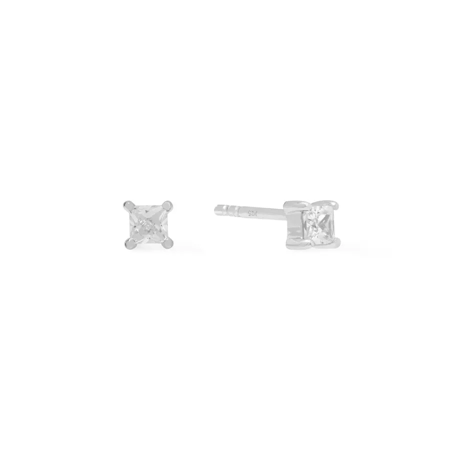 Princess Silver Stud Earrings sold by Wanderlust and Co product image thumbnail 5