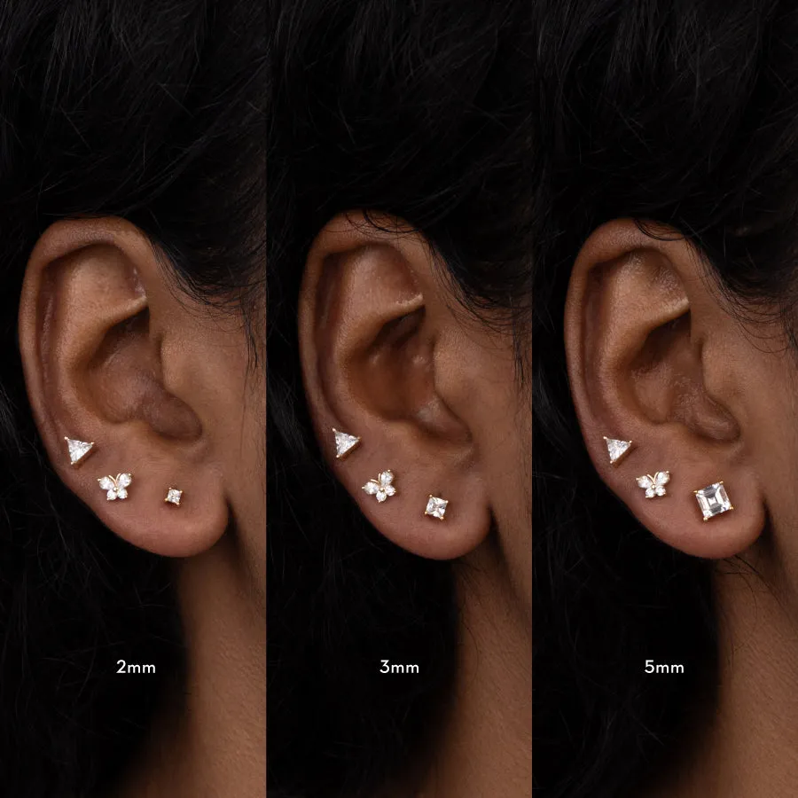 Princess Silver Stud Earrings sold by Wanderlust and Co product image thumbnail 3