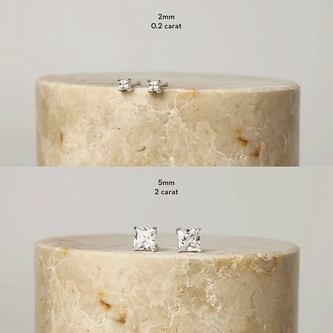 Princess Silver Stud Earrings sold by Wanderlust and Co product image thumbnail 4