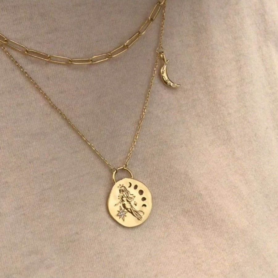 Selene Goddess Luna Gold Necklace sold by Wanderlust and Co product image thumbnail 3