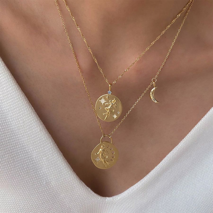 Selene Goddess Luna Gold Necklace sold by Wanderlust and Co product image thumbnail 2