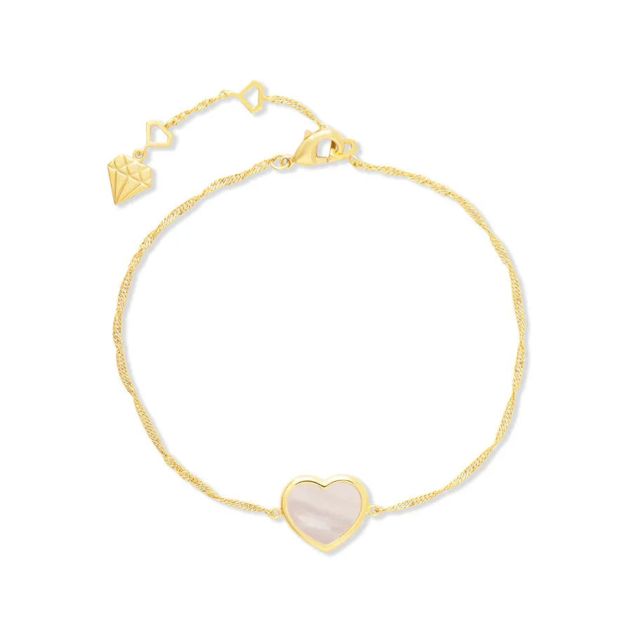 Heart Pearl & Gold Bracelet sold by Wanderlust and Co product image thumbnail 4