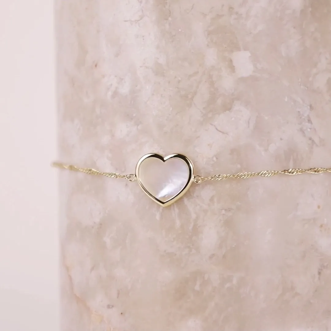 Heart Pearl & Gold Bracelet sold by Wanderlust and Co product image thumbnail 3