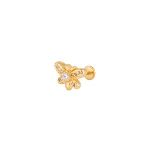 Butterfly Pave Gold Flat Back Earring sold by Wanderlust and Co