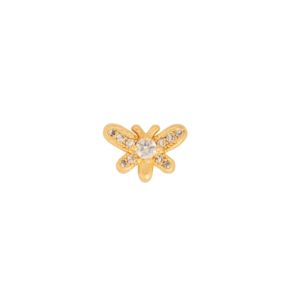 Butterfly Pave Gold Flat Back Earring sold by Wanderlust and Co