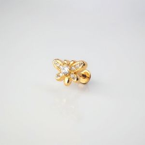 Butterfly Pave Gold Flat Back Earring sold by Wanderlust and Co
