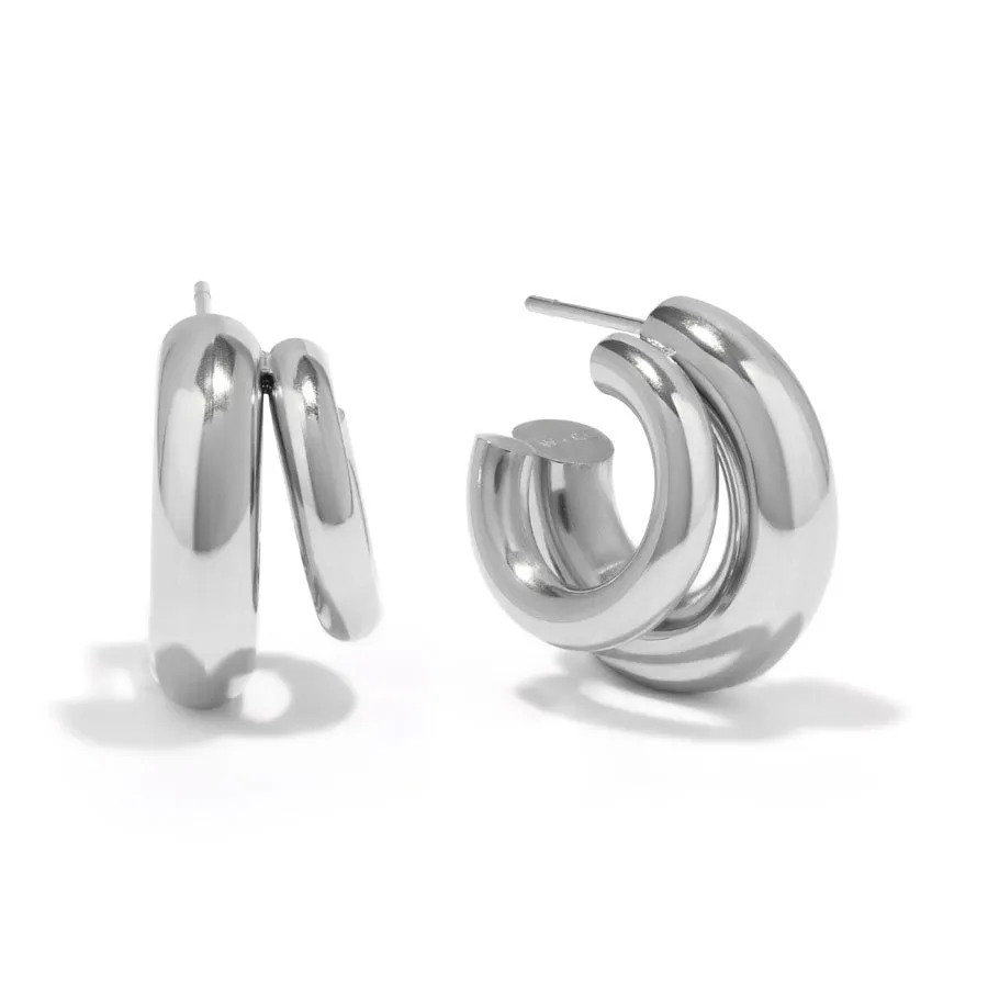 Hailey Double Nano Hoop 9mm Silver Earrings sold by Wanderlust and Co product image thumbnail 4