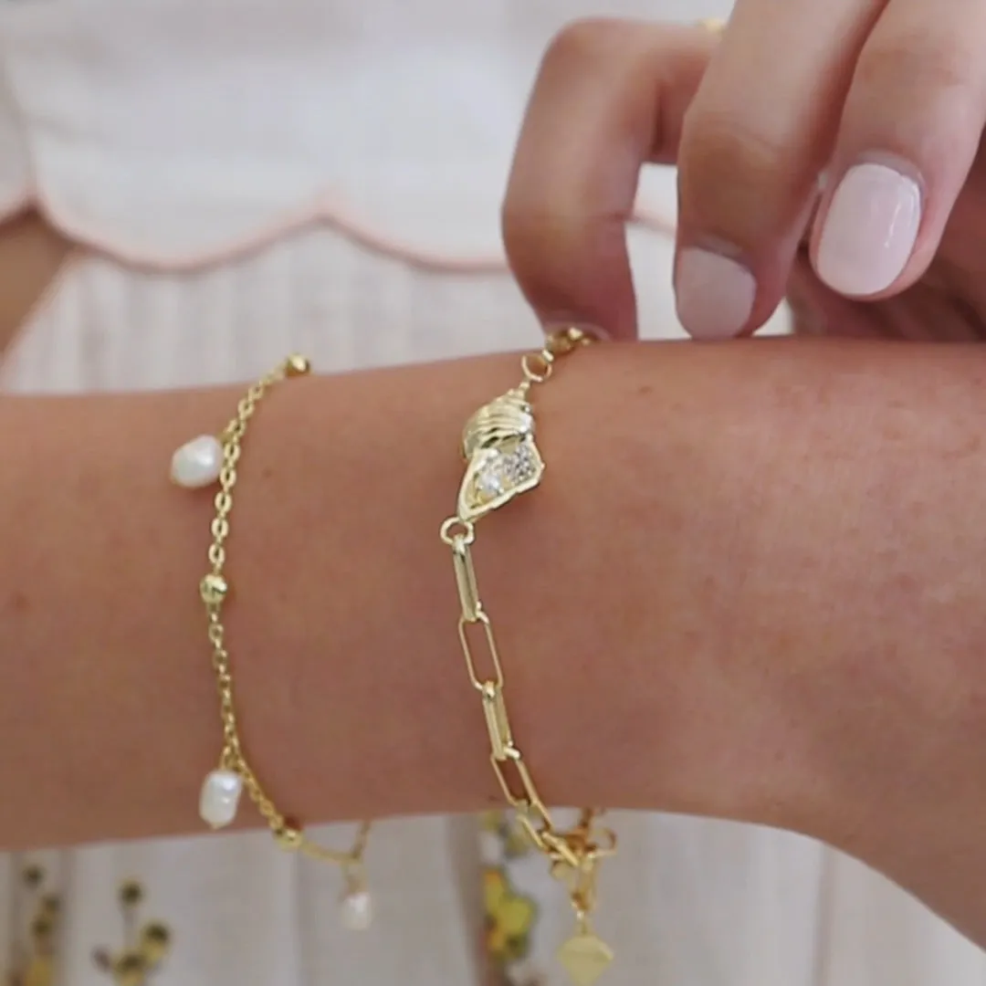 Conch Shell Gold Bracelet sold by Wanderlust and Co product image thumbnail 3