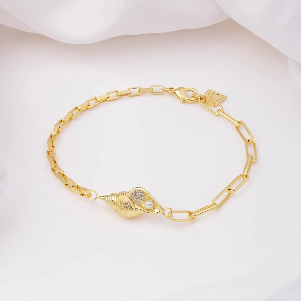 Conch Shell Gold Bracelet sold by Wanderlust and Co