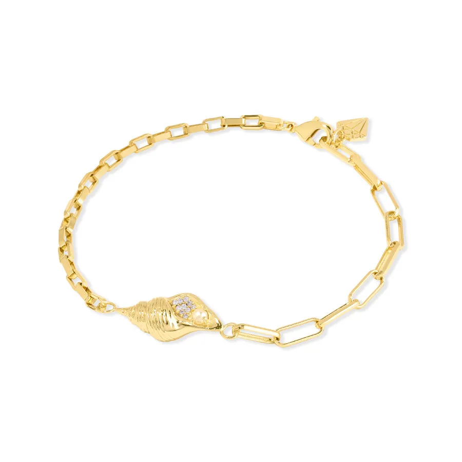 Conch Shell Gold Bracelet sold by Wanderlust and Co product image thumbnail 5