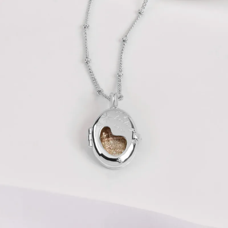 Healing Citrine Quartz Silver Locket Necklace sold by Wanderlust and Co