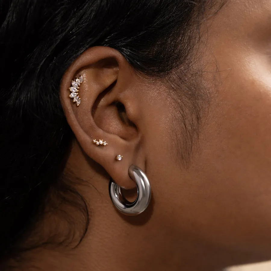 Hailey Petite Hoop 11mm Silver Earrings sold by Wanderlust and Co product image thumbnail 2