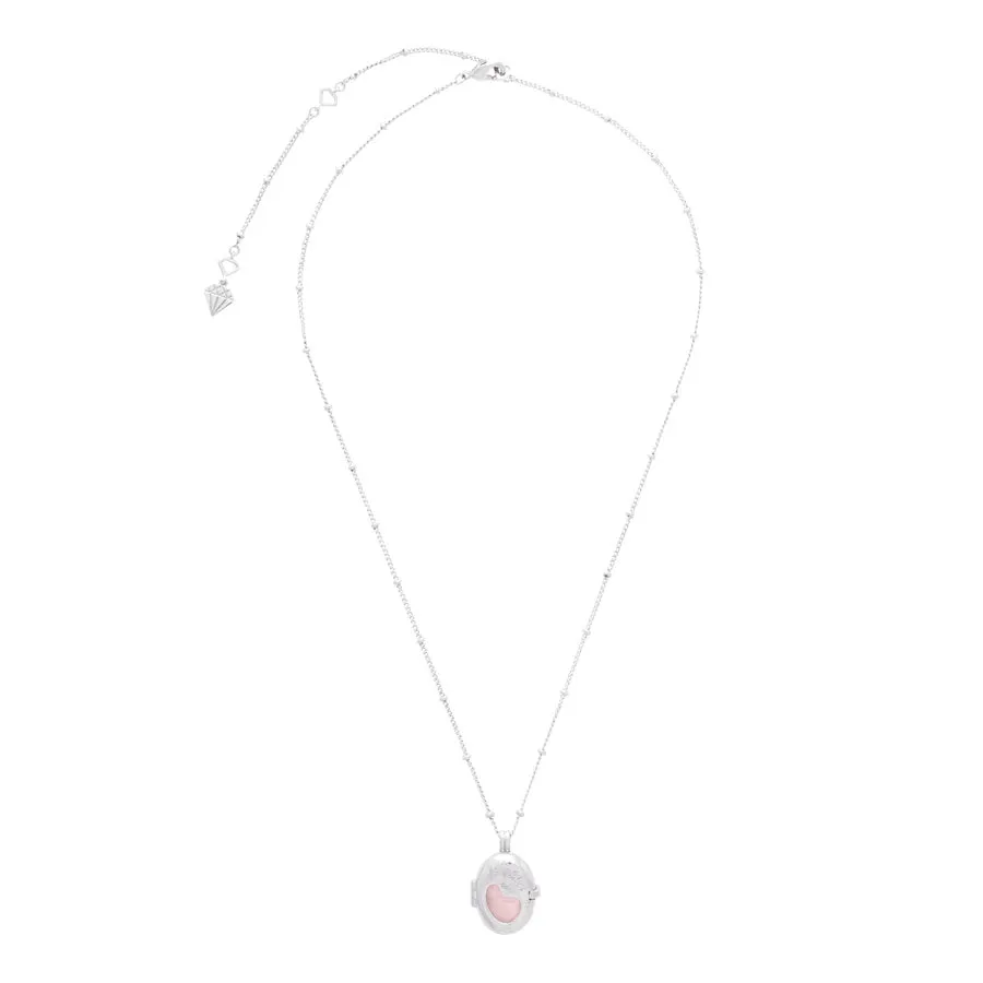 Healing Rose Quartz Silver Locket Necklace sold by Wanderlust and Co product image thumbnail 4