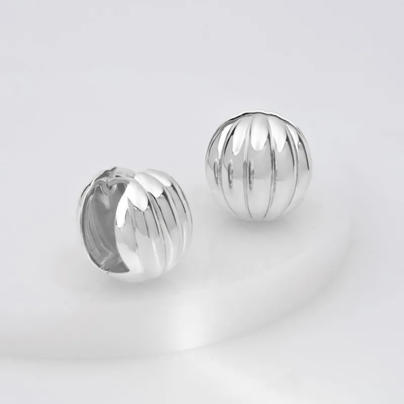 Dome Ripple Silver 20mm Earrings sold by Wanderlust and Co