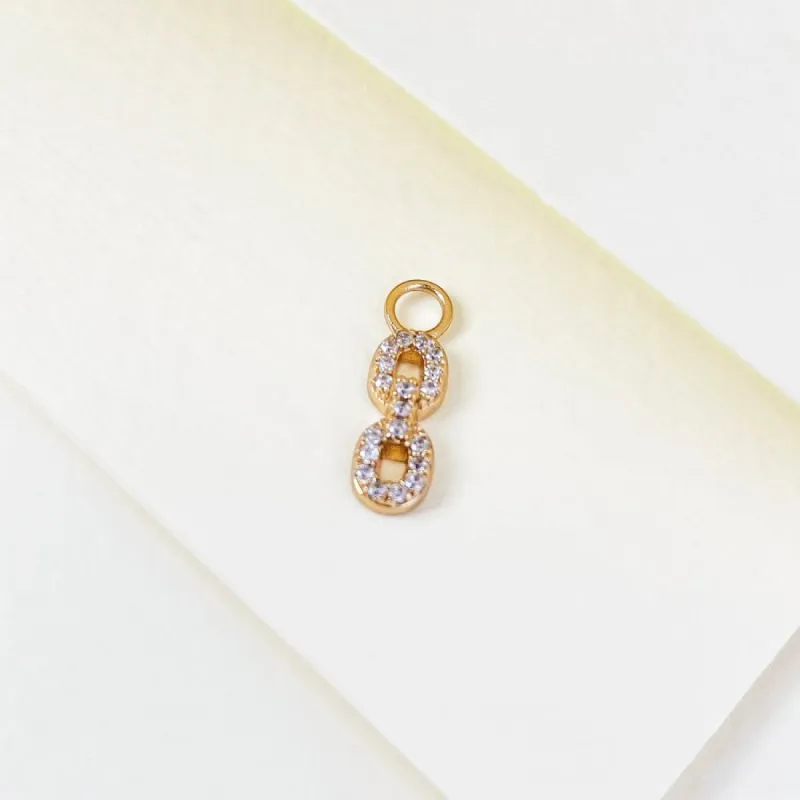 Pave Gold Curb Chain Charm sold by Wanderlust and Co