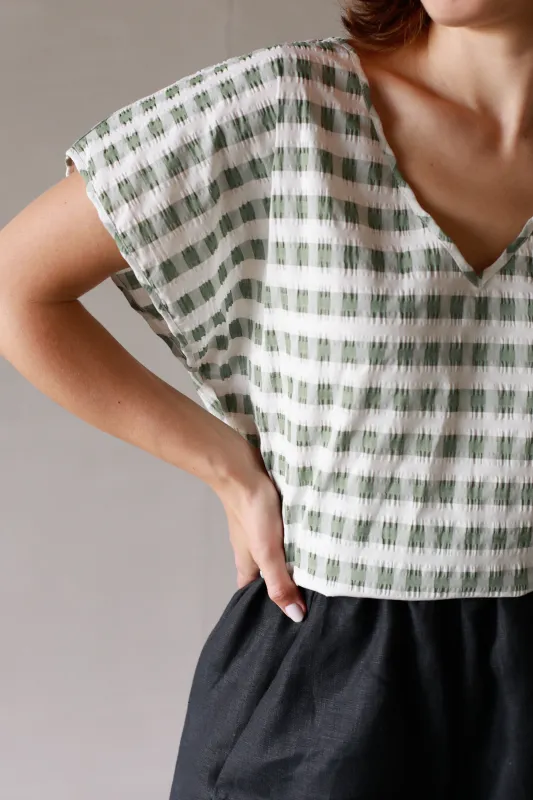 Green Check Top made by Monkind