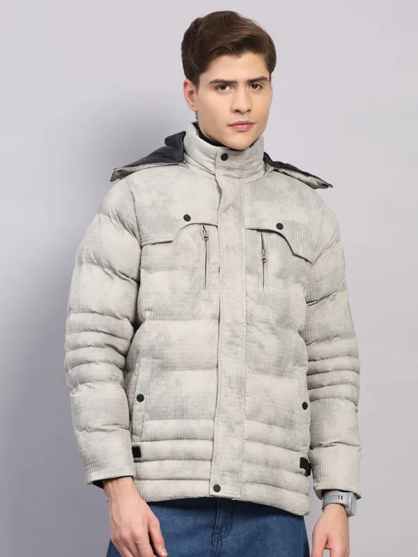 Men Beige Solid Hooded Full Sleeve Jacket sold by Monte Carlo