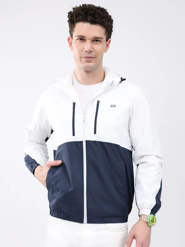 Men White Printed Collar Full Sleeve Jacket sold by Monte Carlo