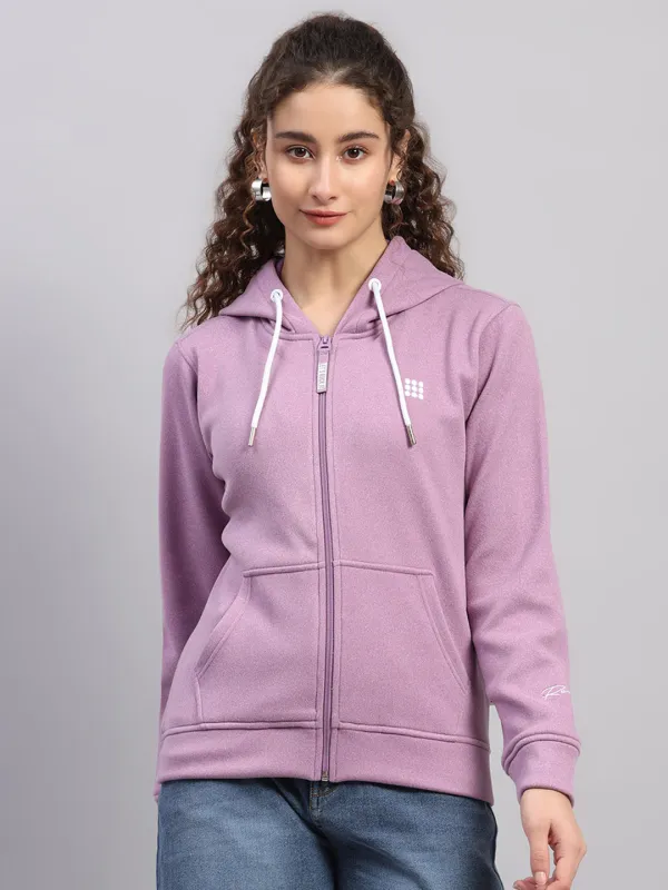 Rock.it Women Purple Solid Hooded Full Sleeve Sweatshirt sold by Monte Carlo