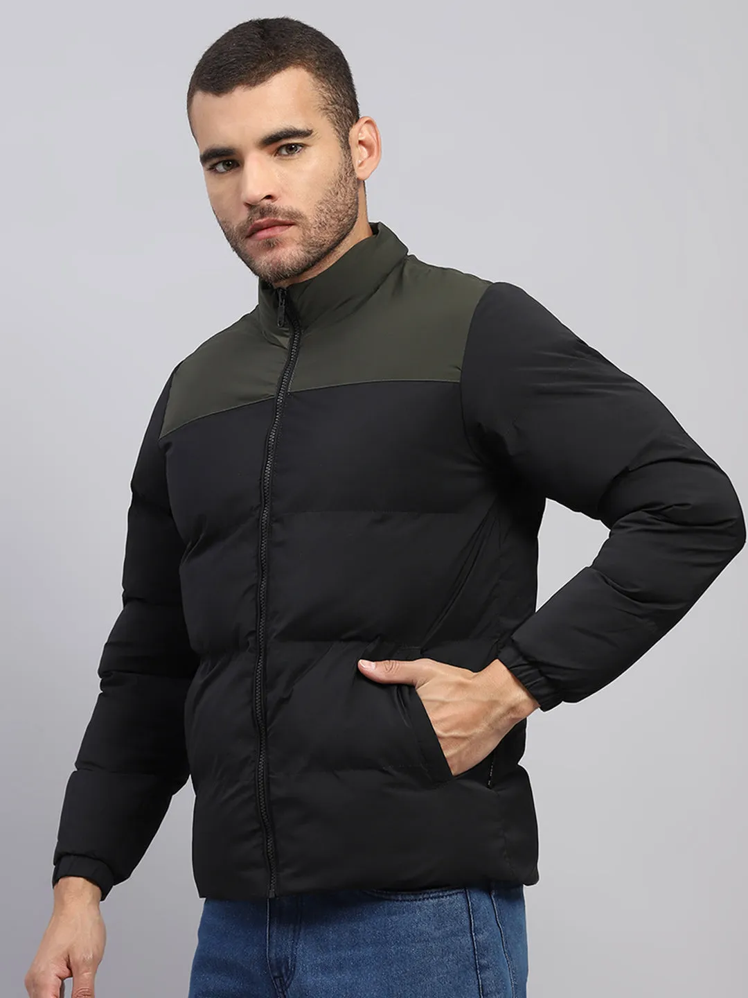 Rock.it Men Black Solid Hooded Full Sleeve Jacket sold by Monte Carlo product image thumbnail 3