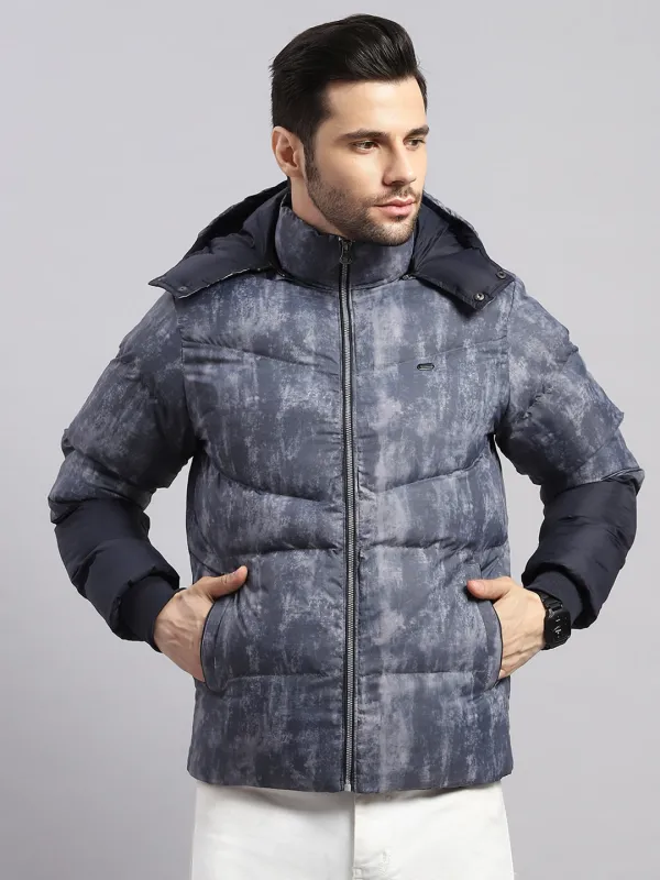 Men Charcoal Solid Hooded Full Sleeve Jacket sold by Monte Carlo