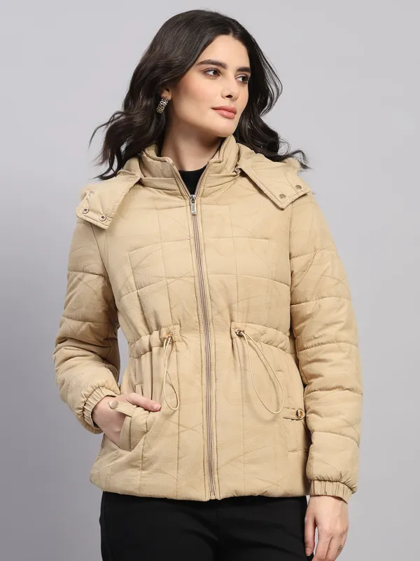 Women Beige Printed Hooded Full Sleeve Jacket (-10° Protection) sold by Monte Carlo