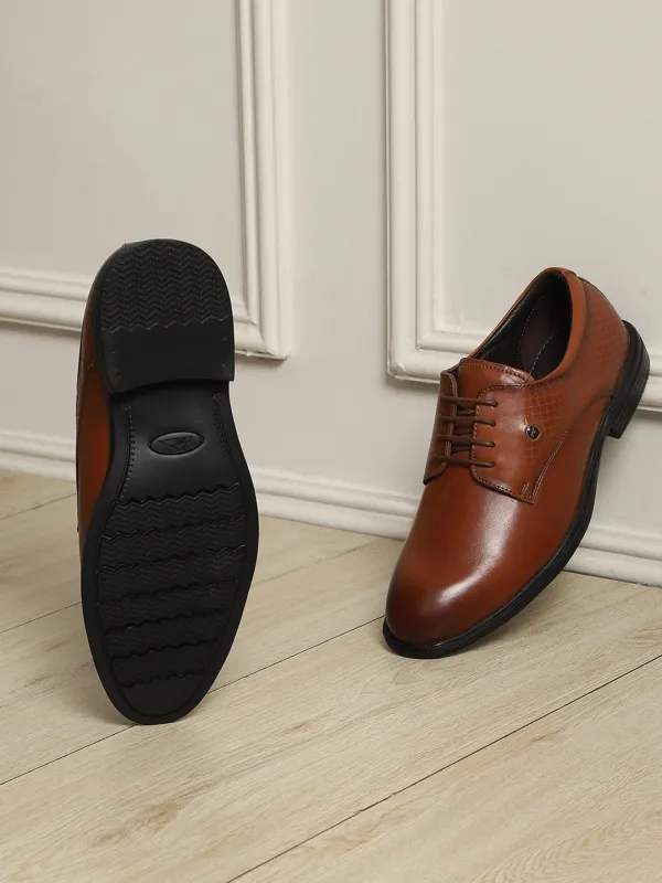 Monte Carlo Tan Polished Finish Formal & Business Lace Up Style Derby Dress Shoes for Men sold by Monte Carlo