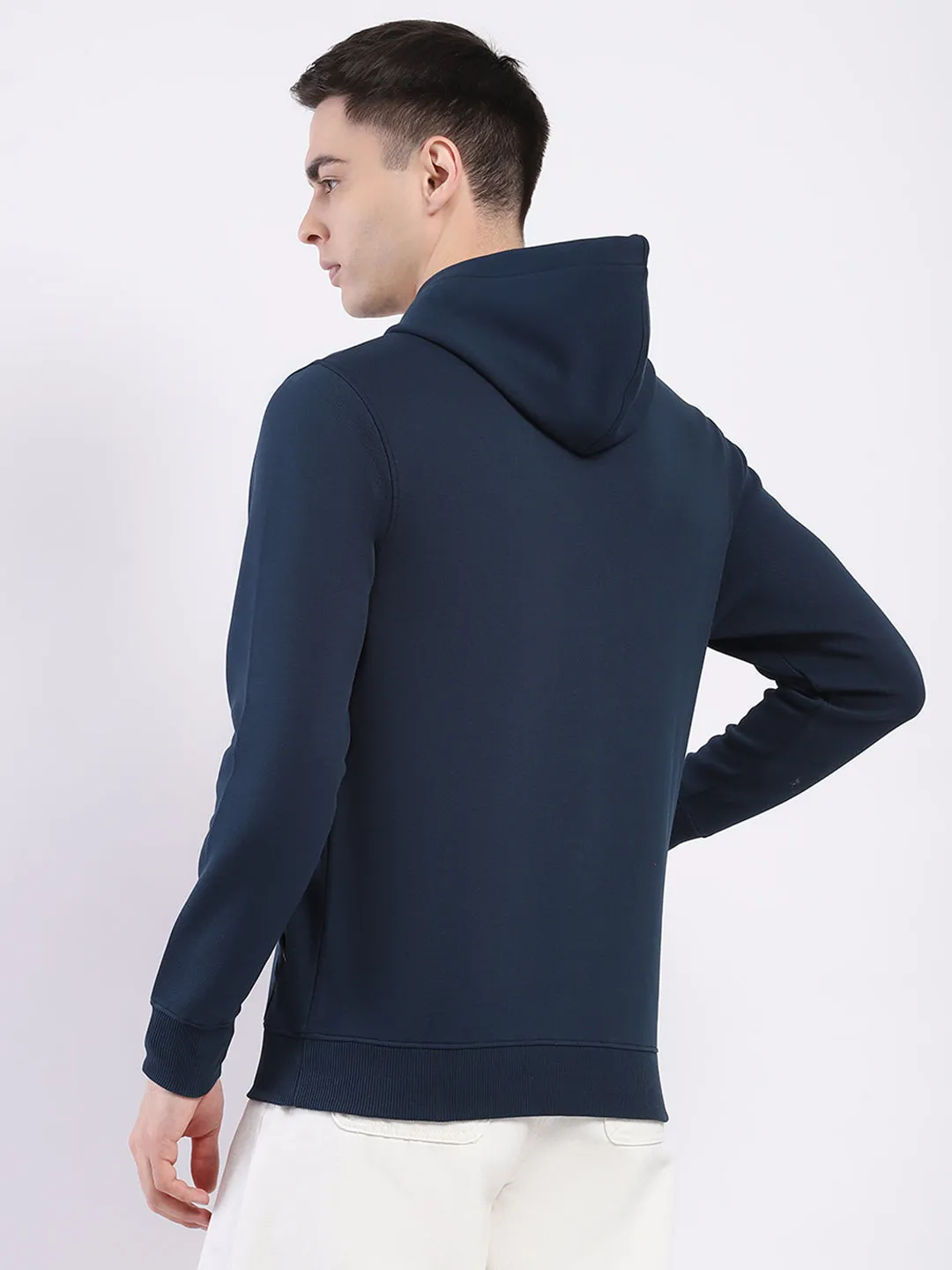 Men Teal Blue Printed Hooded Full Sleeve Winter T-Shirt sold by Monte Carlo product image thumbnail 5