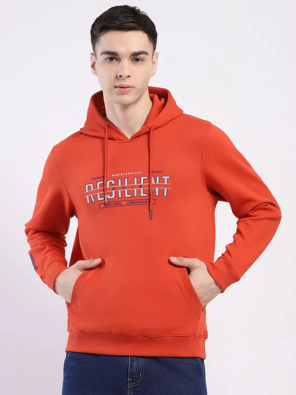 Men Rust Printed Hooded Full Sleeve Winter T-Shirt sold by Monte Carlo