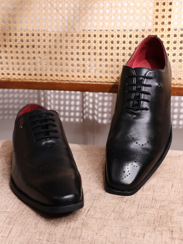 Men Black Lace Up Genuine Leather Formal Oxfords sold by Monte Carlo
