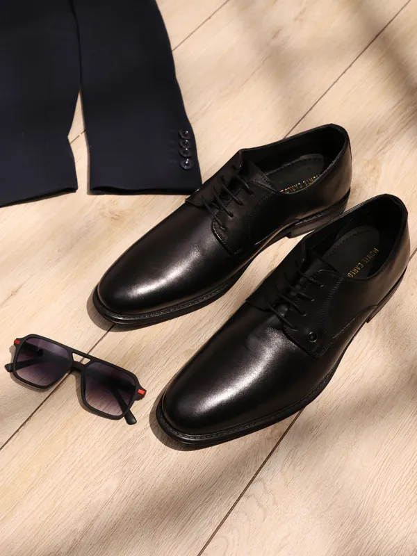 Men Black Lace Up Genuine Leather Formal Derby sold by Monte Carlo