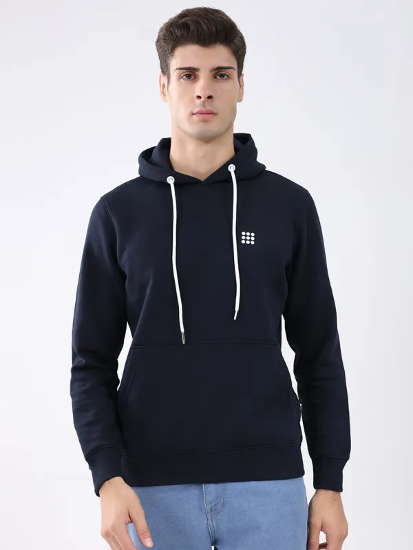 Rock.it Men Navy Blue Solid Hooded Full Sleeve Sweatshirt sold by Monte Carlo