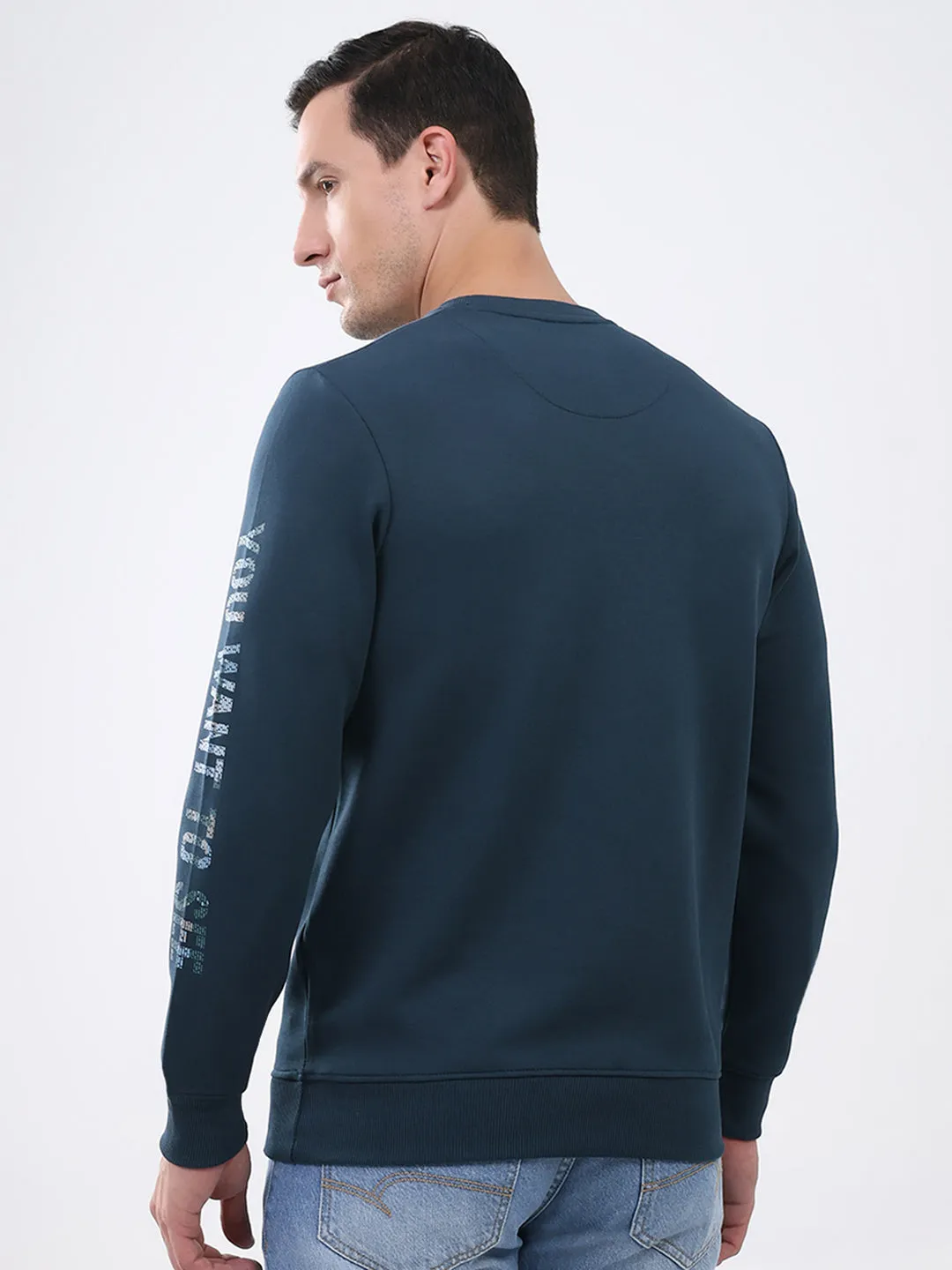 Men Blue Printed Round Neck Full Sleeve Winter T-Shirt sold by Monte Carlo product image thumbnail 5