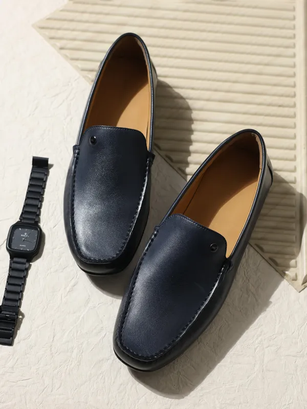 Men Dark Blue Slip on Genuine Leather Loafers sold by Monte Carlo