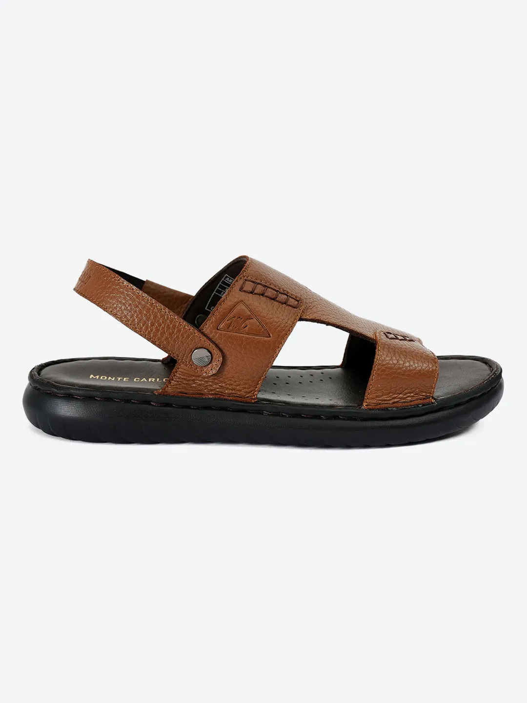 Men Tan Elastic Genuine Leather Sandals sold by Monte Carlo product image thumbnail 5